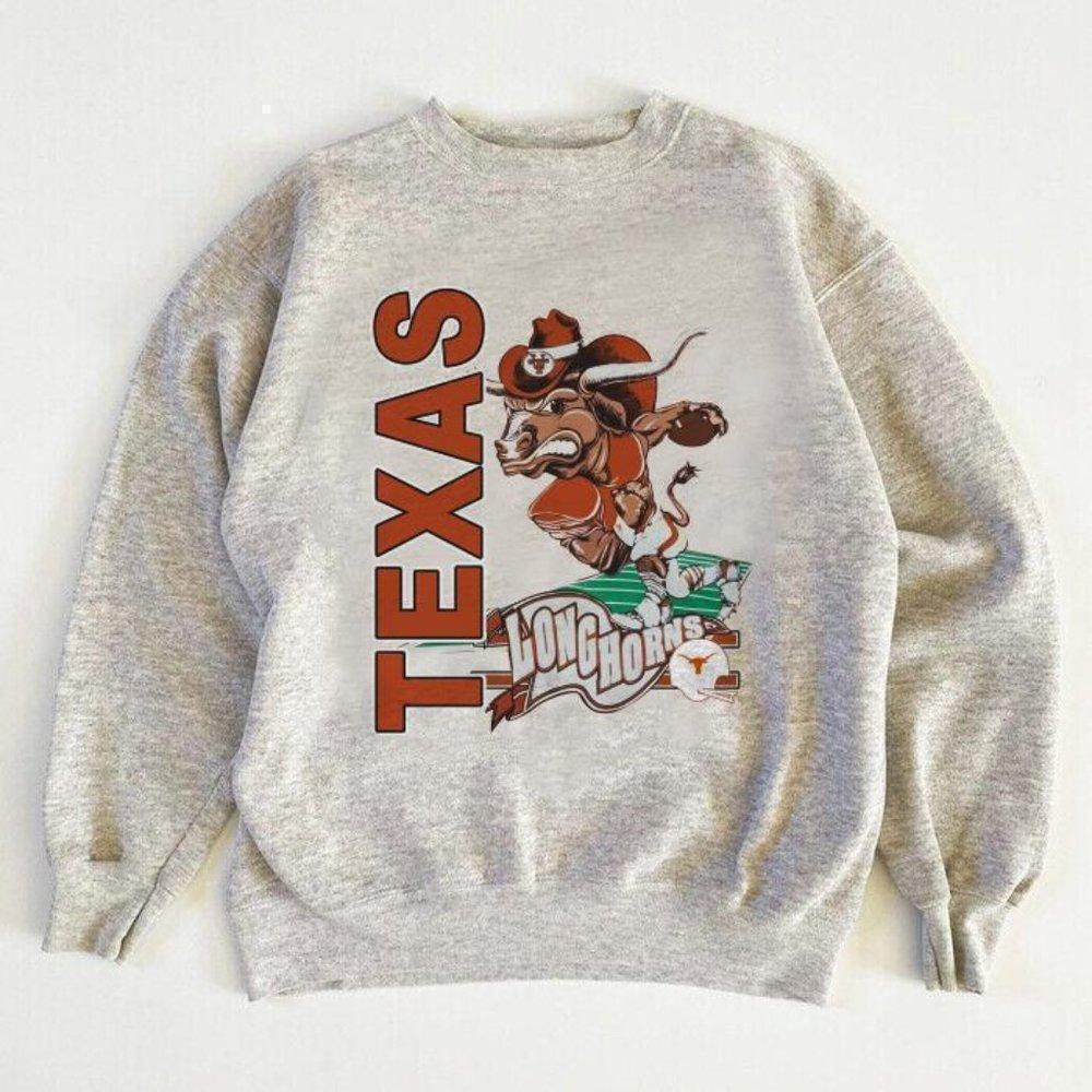Retro 1993 Texas Longhorns Mascot Ncaa Orange Sweatshirt
